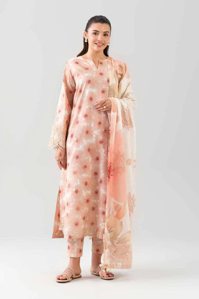 Original Nishat 3 Piece Unstitched Suit – Light Peach & Peach | 42601203