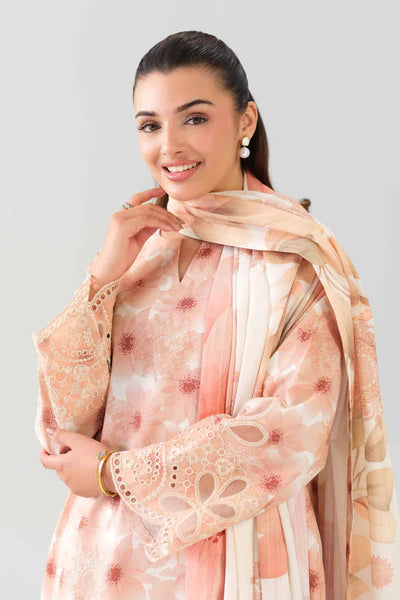 Original Nishat 3 Piece Unstitched Suit – Light Peach & Peach | 42601203