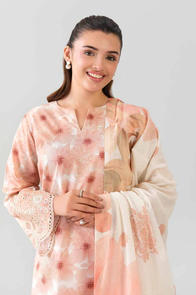 Original Nishat 3 Piece Unstitched Suit – Light Peach & Peach | 42601203