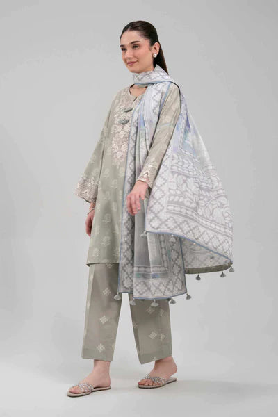Original Nishat 3 Piece Unstitched Suit – Pale Olive 42601204  | Buy Online Pakistan