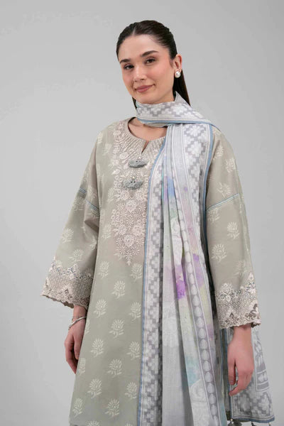 Original Nishat 3 Piece Unstitched Suit – Pale Olive 42601204  | Buy Online Pakistan