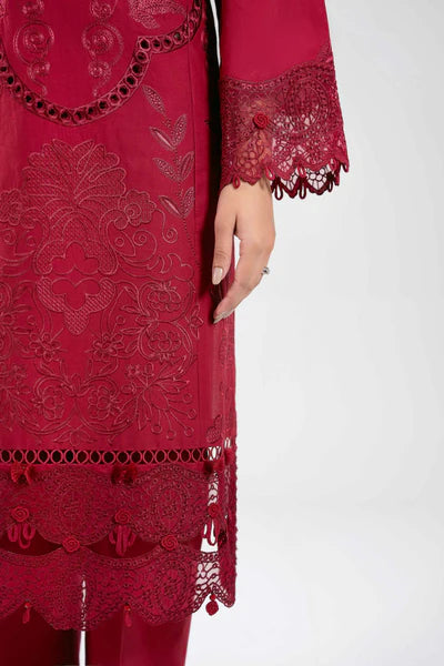 Original Nishat Linen 3 Piece Unstitched Suit – Dark Red (42601285)