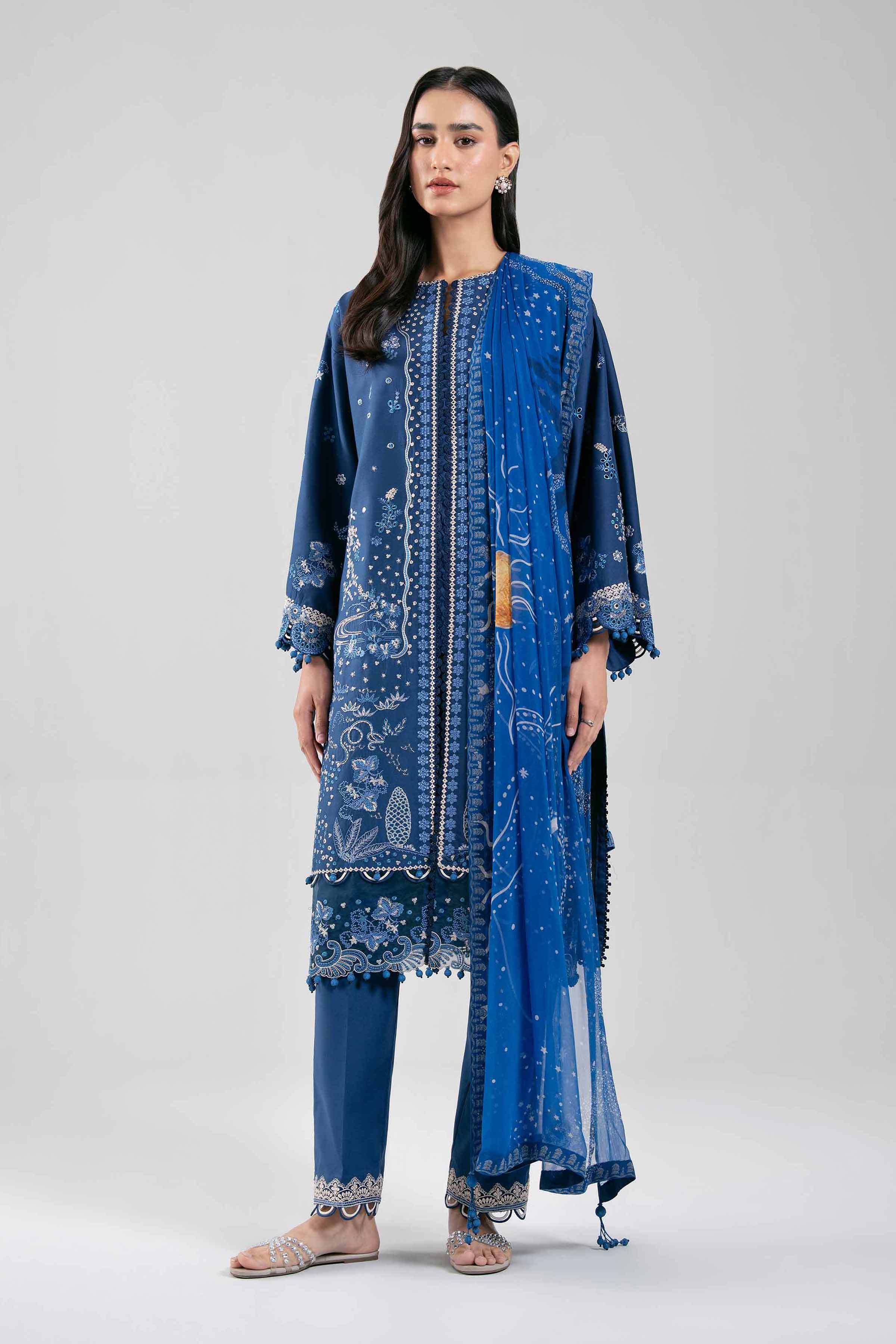 Original Nishat 3 Piece Unstitched Suit - Dark Blue |   42601303