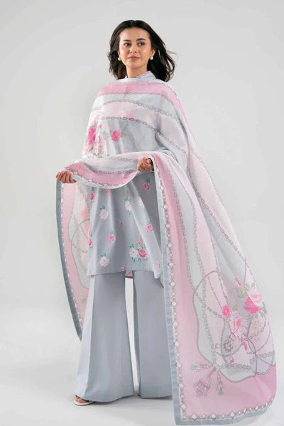 Original Nishat 3 Piece Unstitched Suit – Light Ash Grey | 42601382