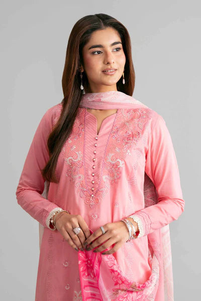Original Nishat 3 Piece Unstitched - Digital Printed Embroidered Suit - 42601551