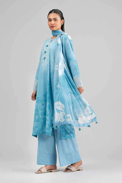 Original Nishat 3 Piece Unstitched - Digital Printed Embroidered Suit - 42601559