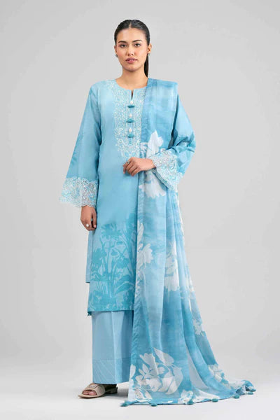 Original Nishat 3 Piece Unstitched - Digital Printed Embroidered Suit - 42601559