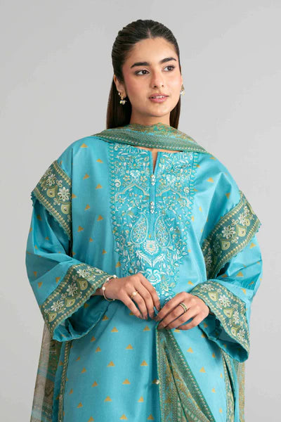 Original Nishat 3 Piece Unstitched - Digital Printed Embroidered Suit - 42601567
