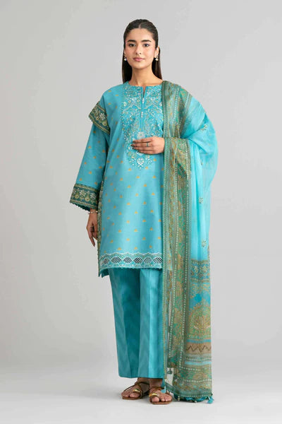 Original Nishat 3 Piece Unstitched - Digital Printed Embroidered Suit - 42601567