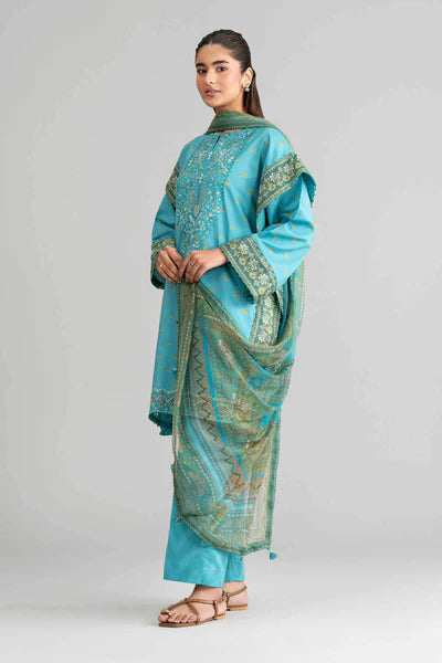 Original Nishat 3 Piece Unstitched - Digital Printed Embroidered Suit - 42601567