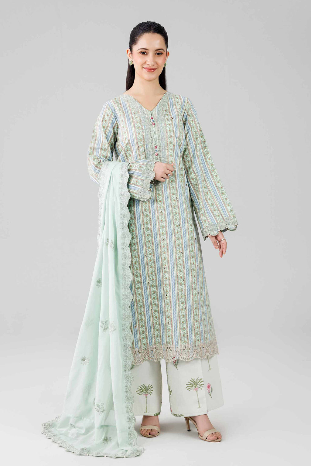Original Nishat 3 Piece - Printed Embroidered Suit - 42601805 | Buy Online in Pakistan