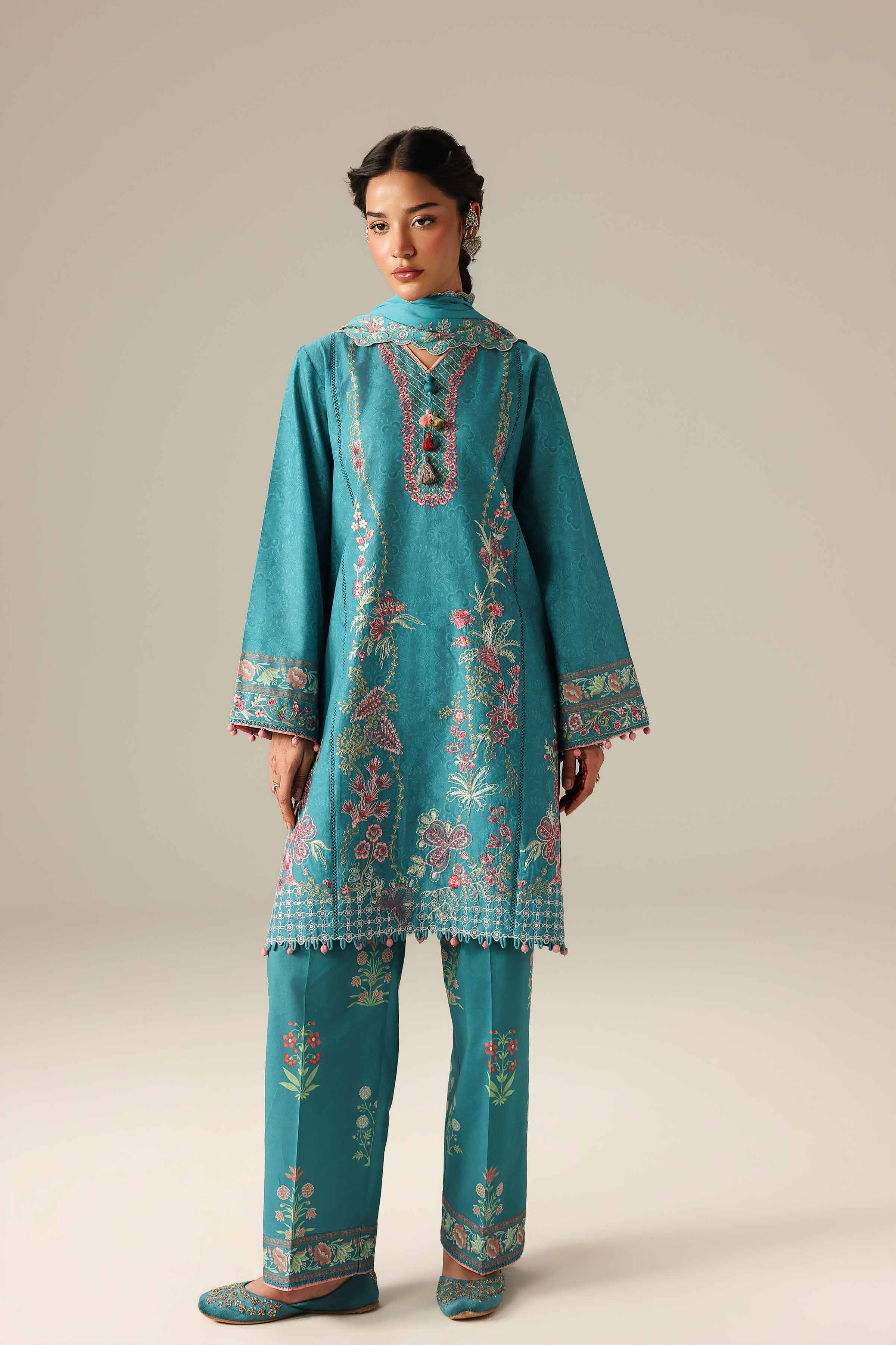 Original Nishat 3 Piece - Printed Embroidered Suit - 42601806 | Buy Online in Pakistan