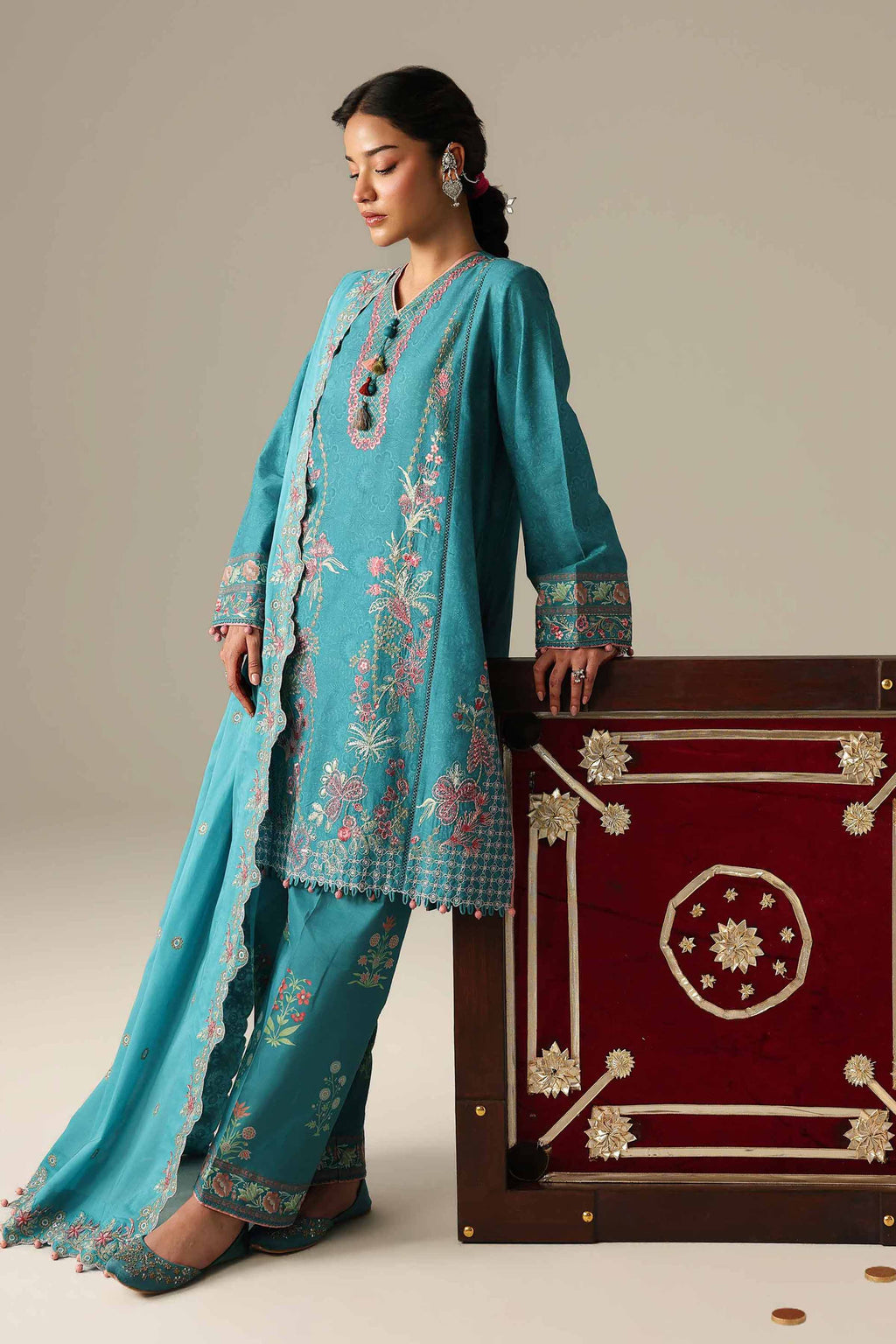 Original Nishat 3 Piece - Printed Embroidered Suit - 42601806 | Buy Online in Pakistan