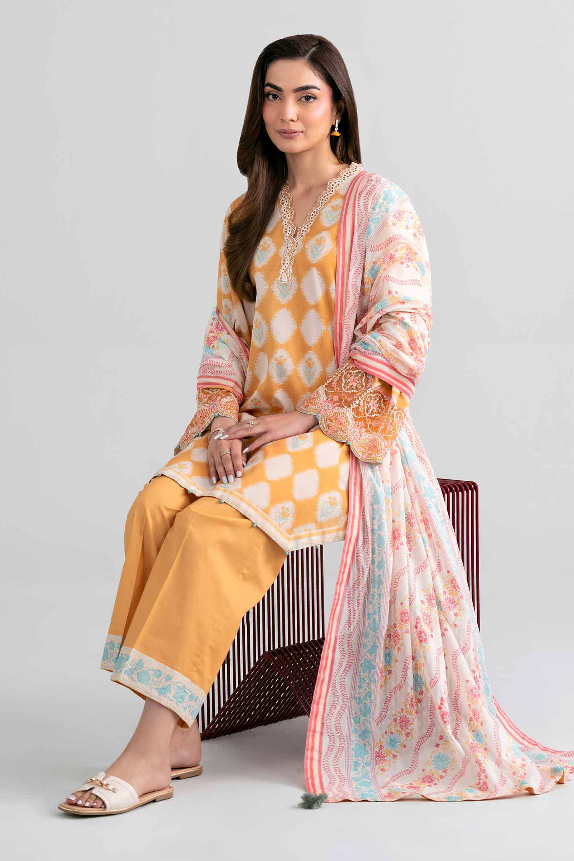 Original Nishat 3 Piece - Printed Embroidered Suit - 42601965 | Buy Online in Pakistan