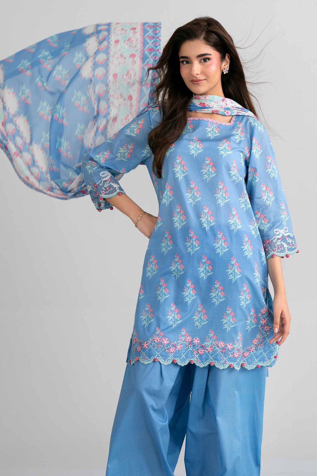 Original Nishat 3 Piece - Printed Embroidered Suit - 42601966 | Buy Online in Pakistan