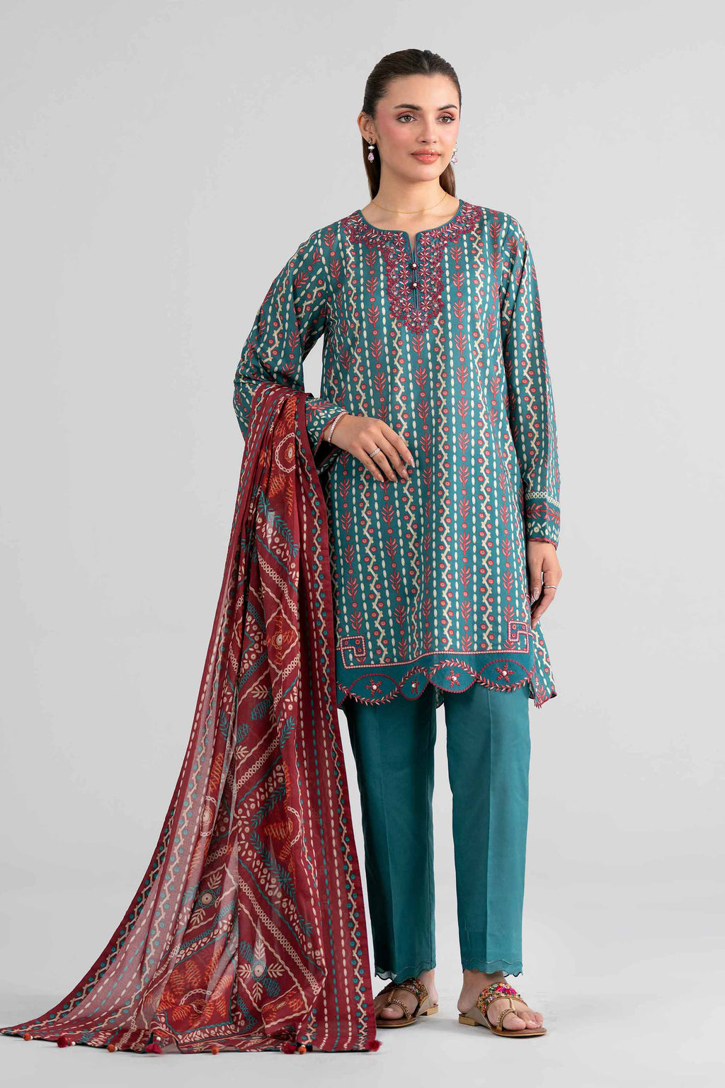 Original Nishat 3 Piece - Printed Embroidered Suit - 42602016 | Buy Online in Pakistan