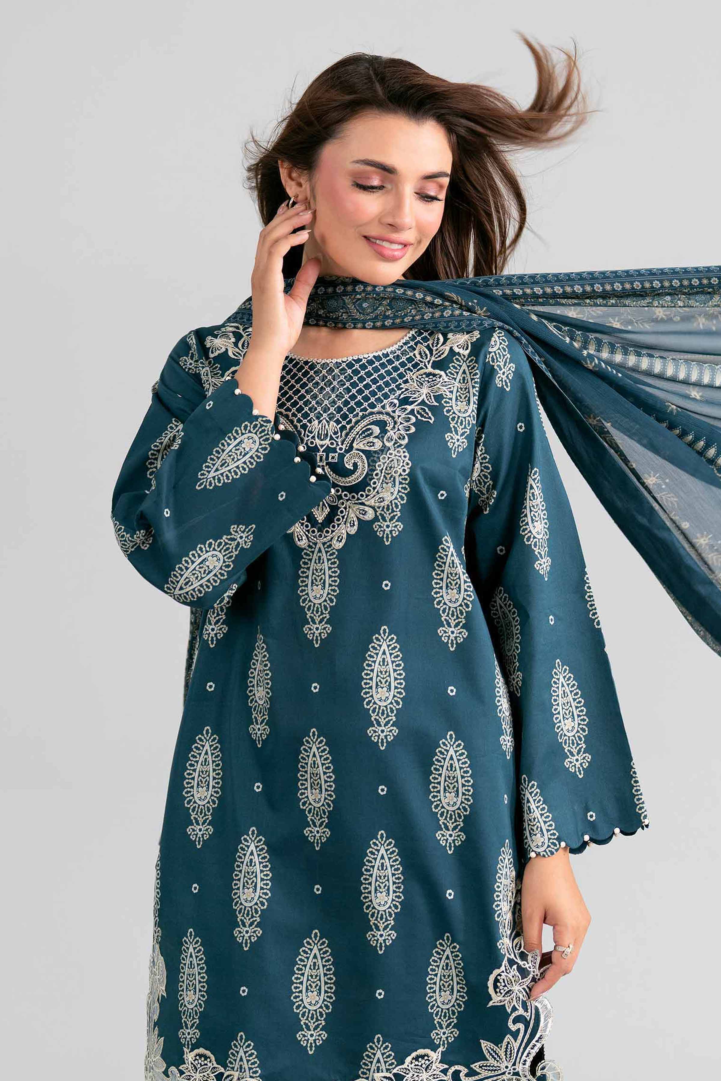 Original Nishat 3 Piece - Printed Embroidered Suit - 42602017 | Buy Online in Pakistan