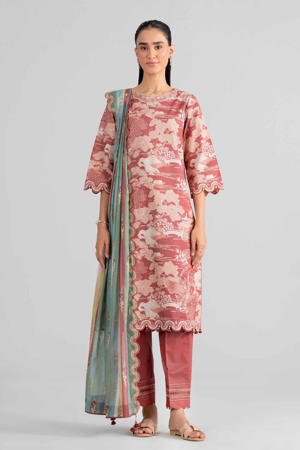Original Nishat 3 Piece - Printed Embroidered Suit - 42602019 | Buy Online in Pakistan