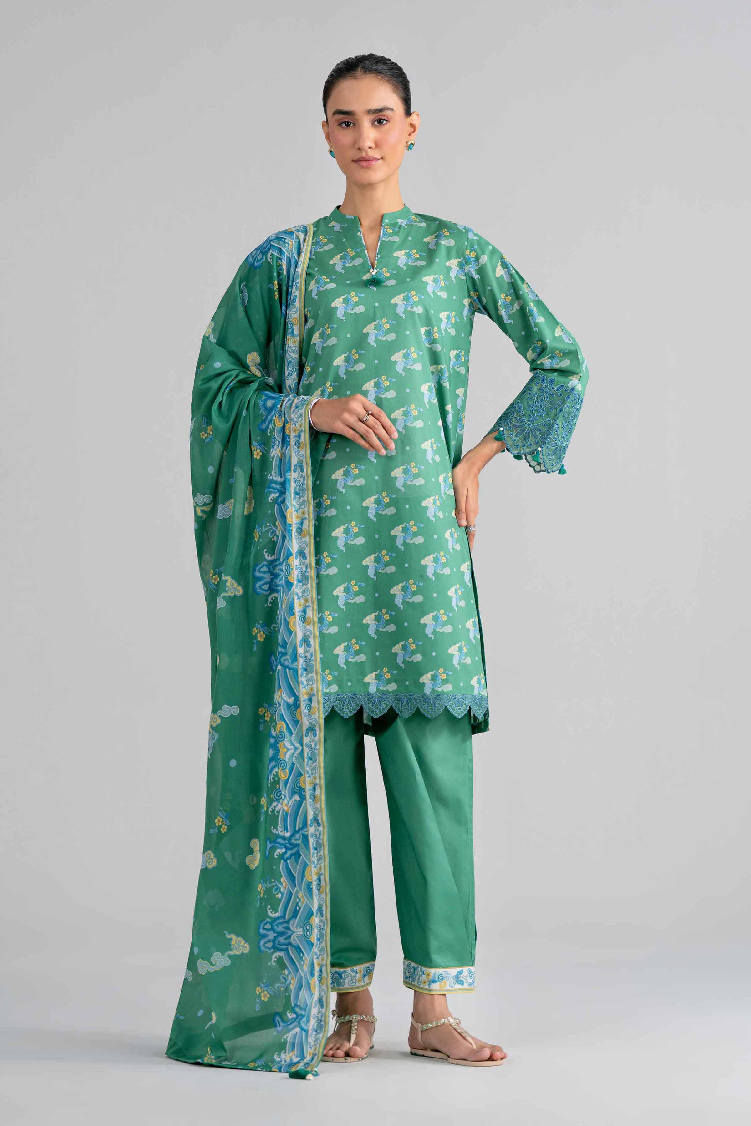 Original Nishat 3 Piece - Printed Embroidered Suit - 42602021 | Buy Online in Pakistan