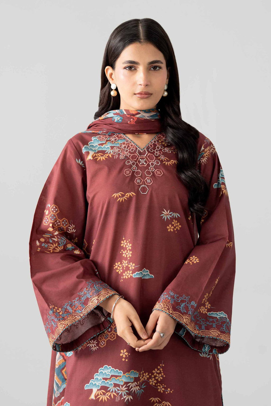Original Nishat 3 Piece - Printed Embroidered Suit - 42602023 | Buy Online in Pakistan