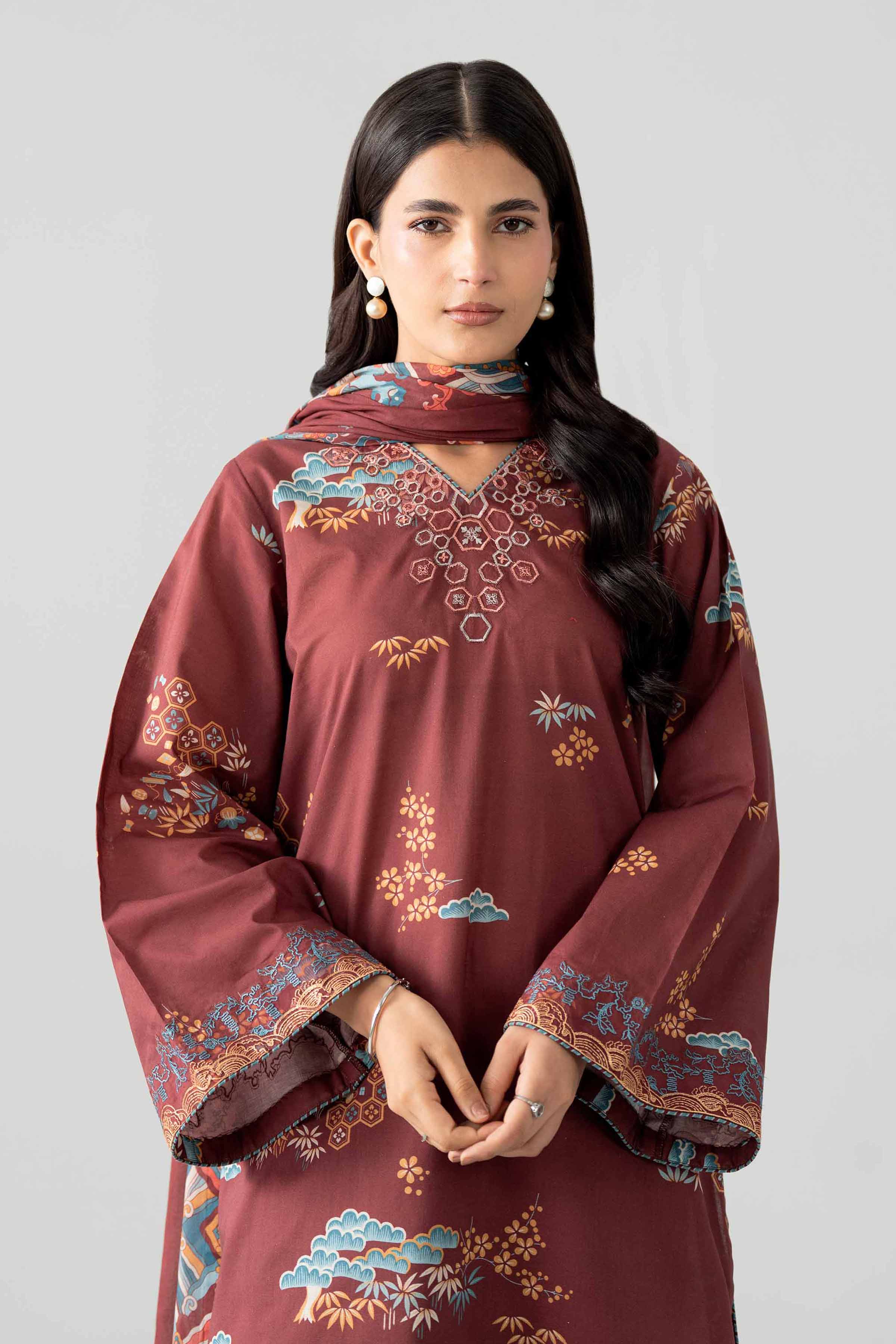 Original Nishat 3 Piece - Printed Embroidered Suit - 42602023 | Buy Online in Pakistan