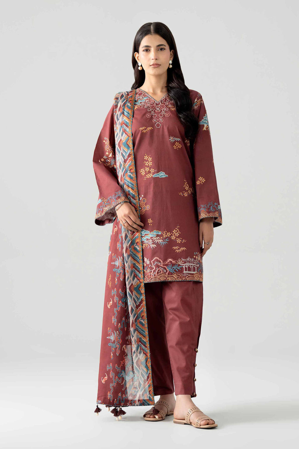 Original Nishat 3 Piece - Printed Embroidered Suit - 42602023 | Buy Online in Pakistan