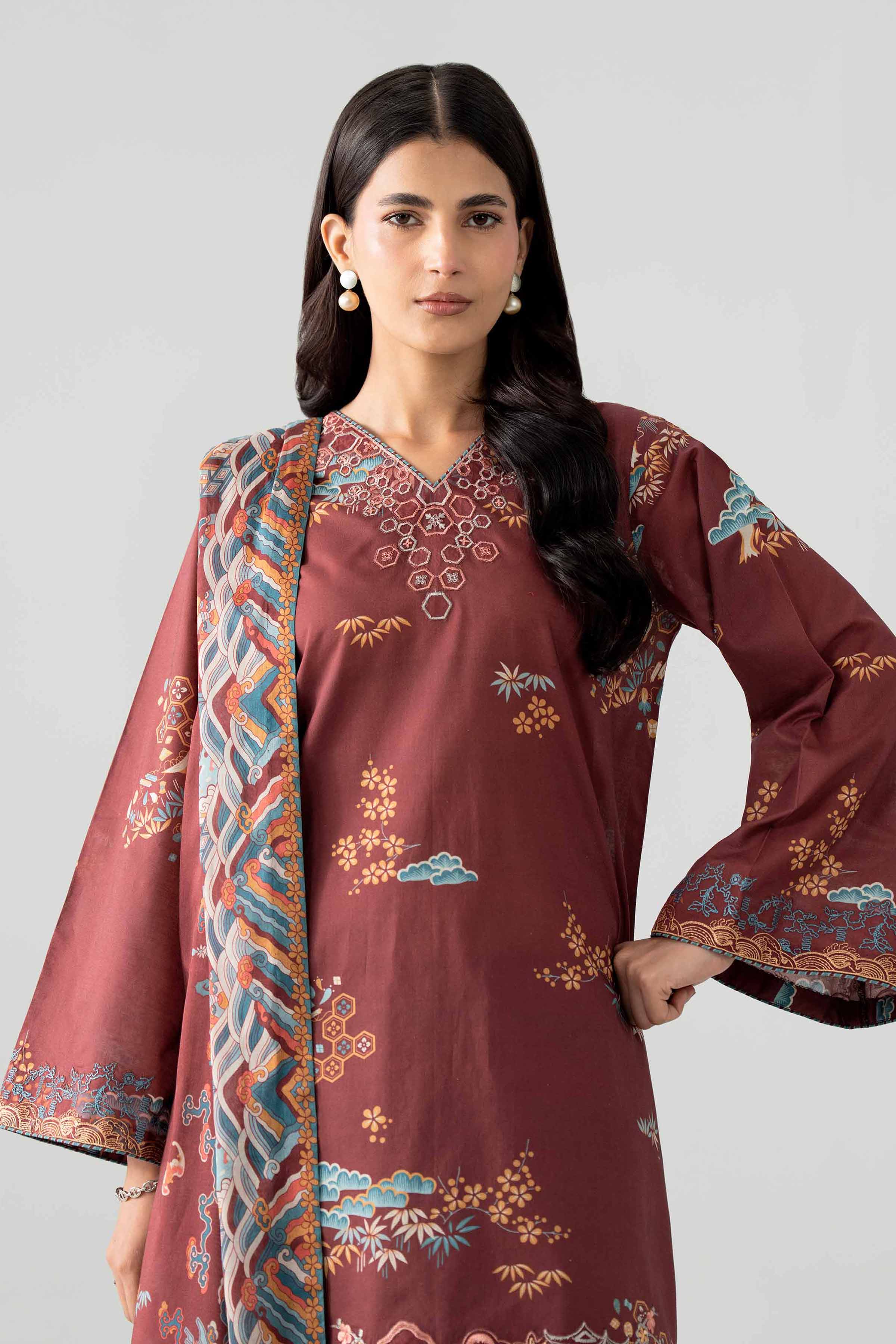 Original Nishat 3 Piece - Printed Embroidered Suit - 42602023 | Buy Online in Pakistan
