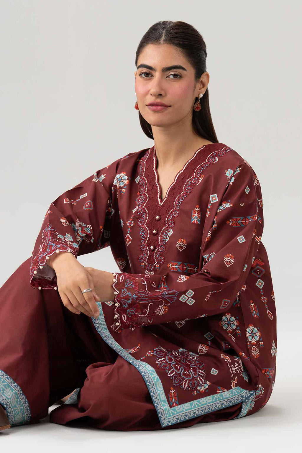 Original Nishat 2 Piece - Printed Embroidered Suit - 42602054 | Buy Online in Pakistan