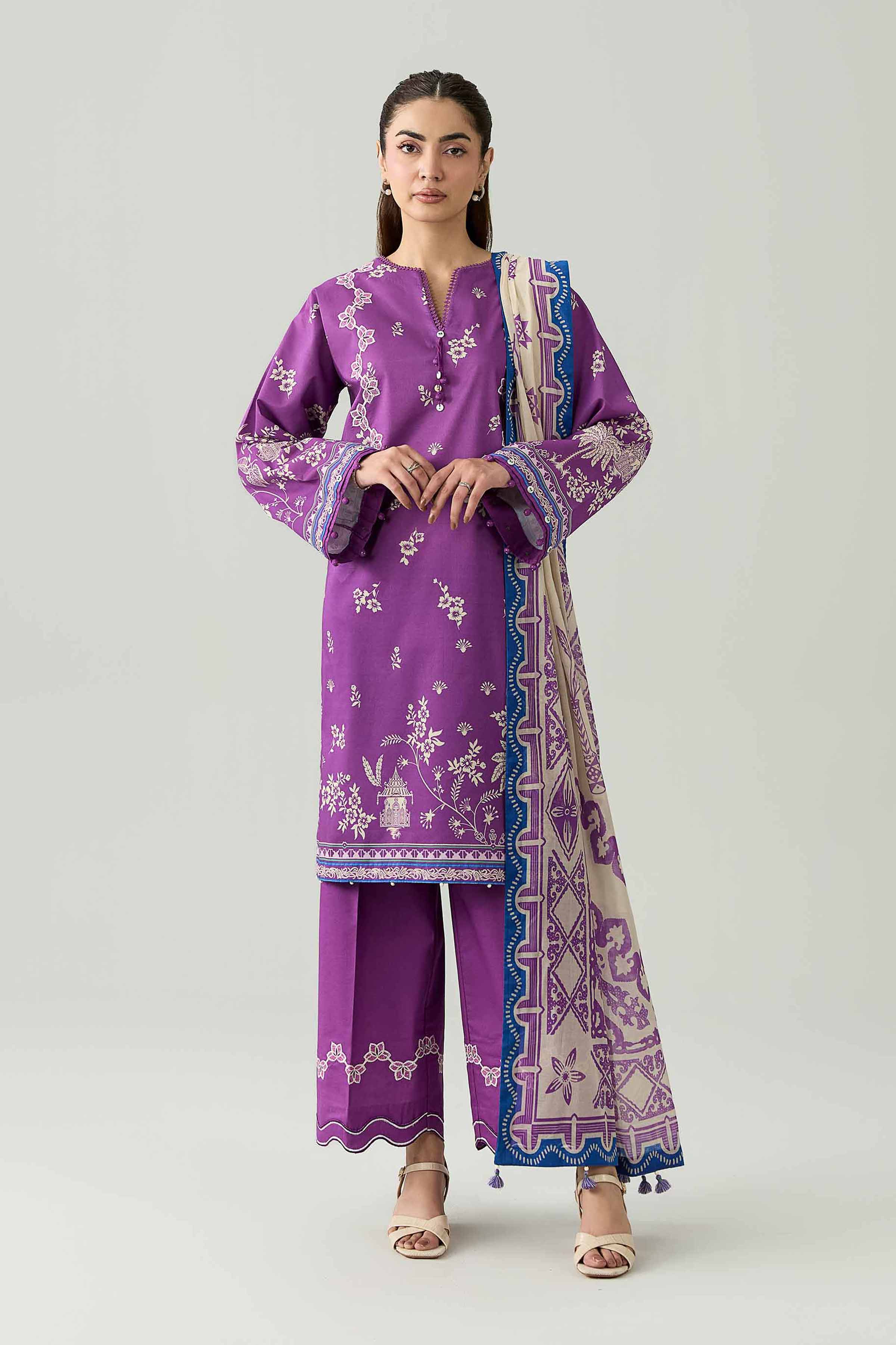 Original Nishat 3 Piece - Digital Printed Embroidered Suit - 42602101 | Buy Online in Pakistan