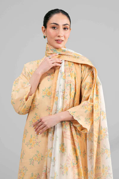 Original 3 Piece Nishat Linen Unstitched Suit – Pastel Yellow(42602410)