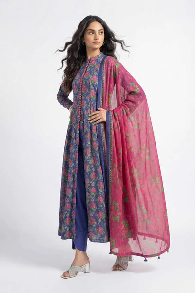 Original 3 Piece Nishat Linen Unstitched Suit – Dark Purple(42602412)