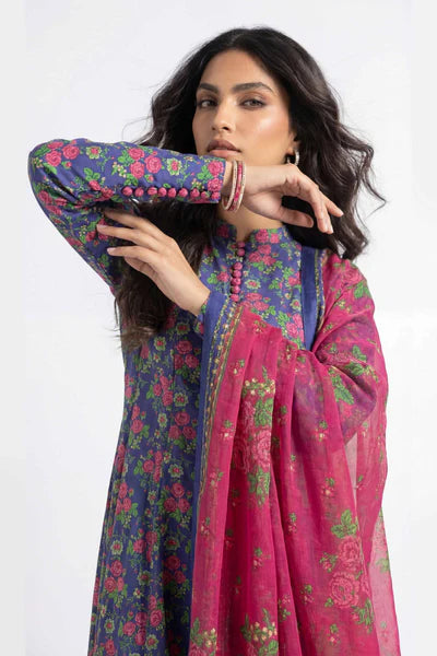 Original 3 Piece Nishat Linen Unstitched Suit – Dark Purple(42602412)