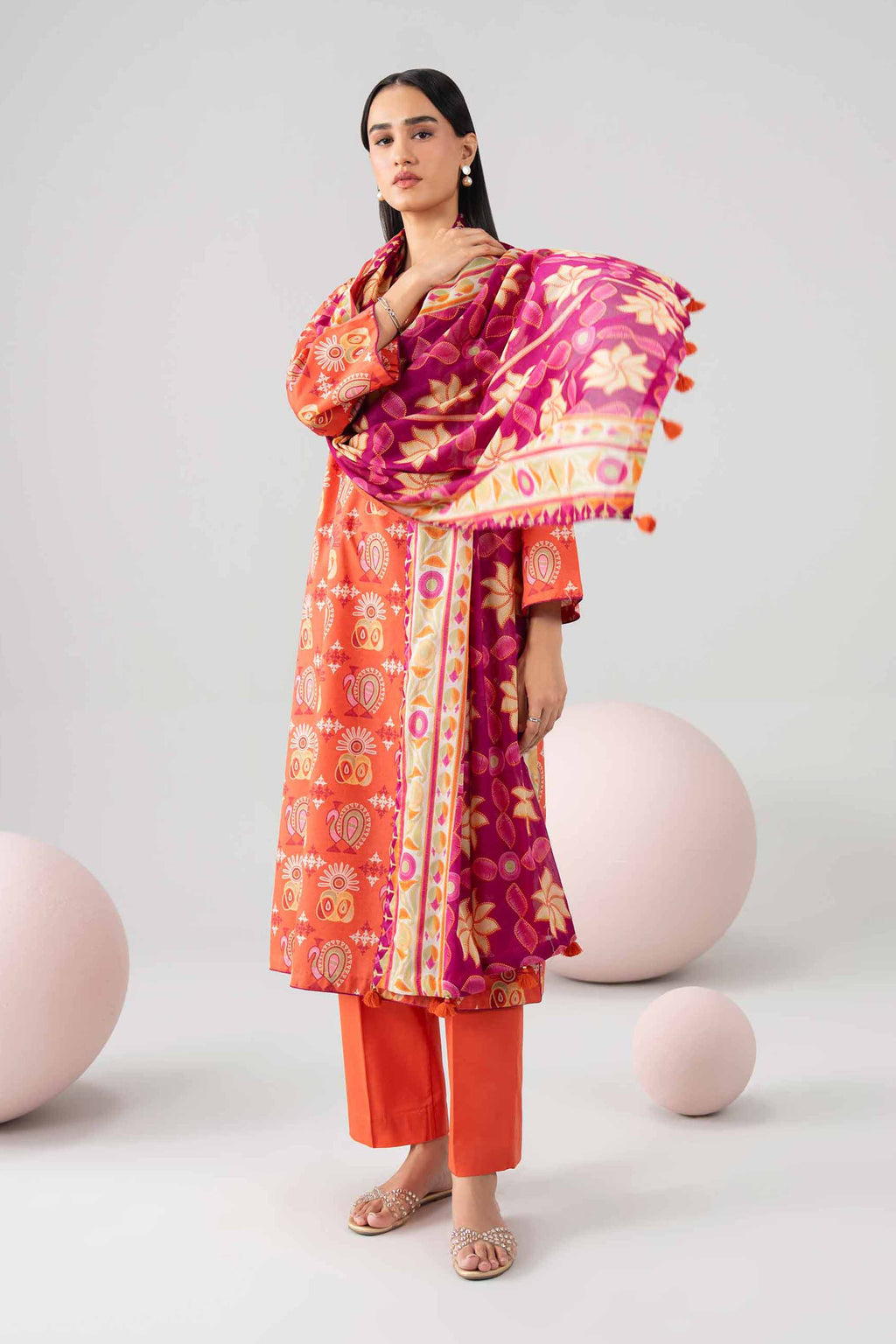 Original Nishat 3 Piece - Printed Loose Fabric - 42602654 | Buy Online in Pakistan