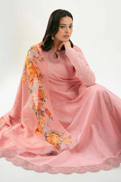 Original 3 Piece Nishat Linen Unstitched Suit – Pink(42619518)