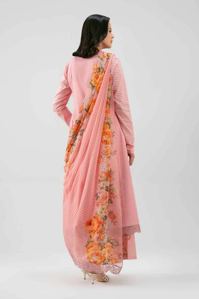 Original 3 Piece Nishat Linen Unstitched Suit – Pink(42619518)